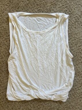 White Twist-Hem Sleeveless Tank Top